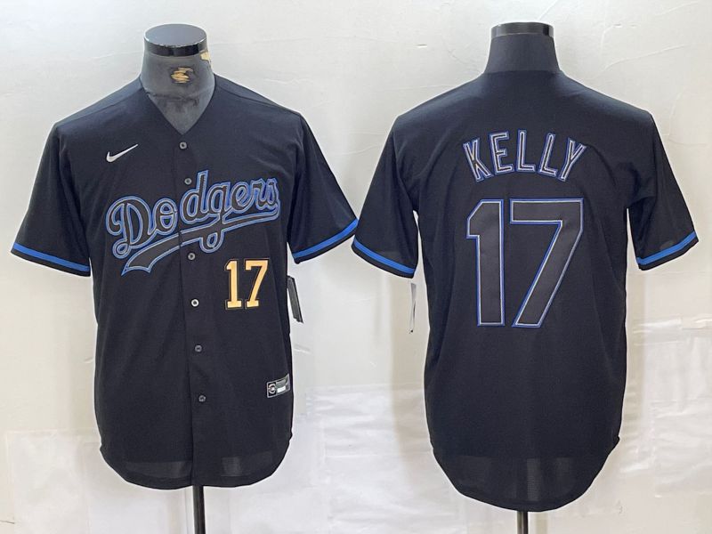 Men Los Angeles Dodgers 17 Kelly Black Fashion Edition 2024 Nike Game MLB Jersey style 6